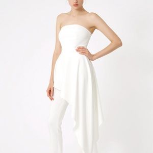 ASOS frill jumpsuit in ivory